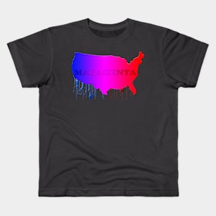 MAGAGENTA Colored Wording on Map Kids T-Shirt